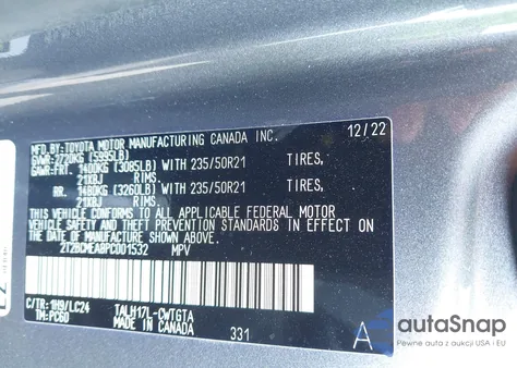 2023 Lexus Rx 500H F Sport Performance z USA, uszkodzony, nr VIN 2T2BCMEA8PC001532